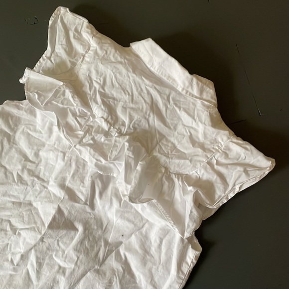 White Ruffle Top Button Front Dress - Picture 3 of 3